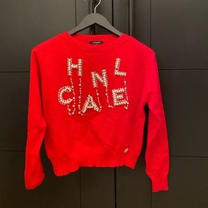 Luxury sweater with faux embroidered detailed pearls - Chanel size S